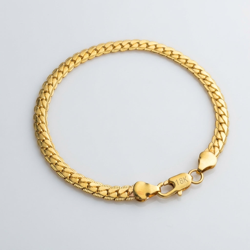 Brazalete Tejido Trenzado · Oro 18K