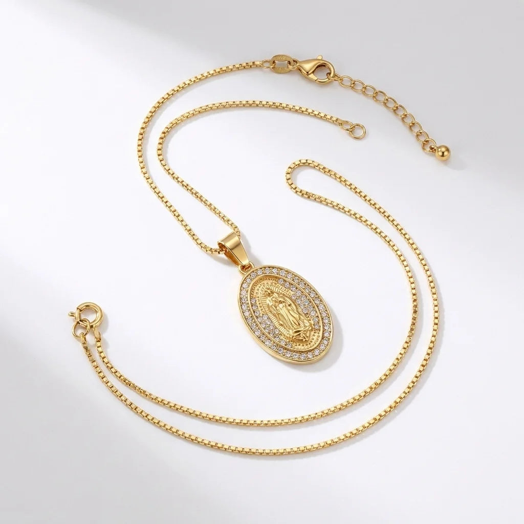 Cadena Mi Morenita · Virgen de Guadalupe · Oro 18K