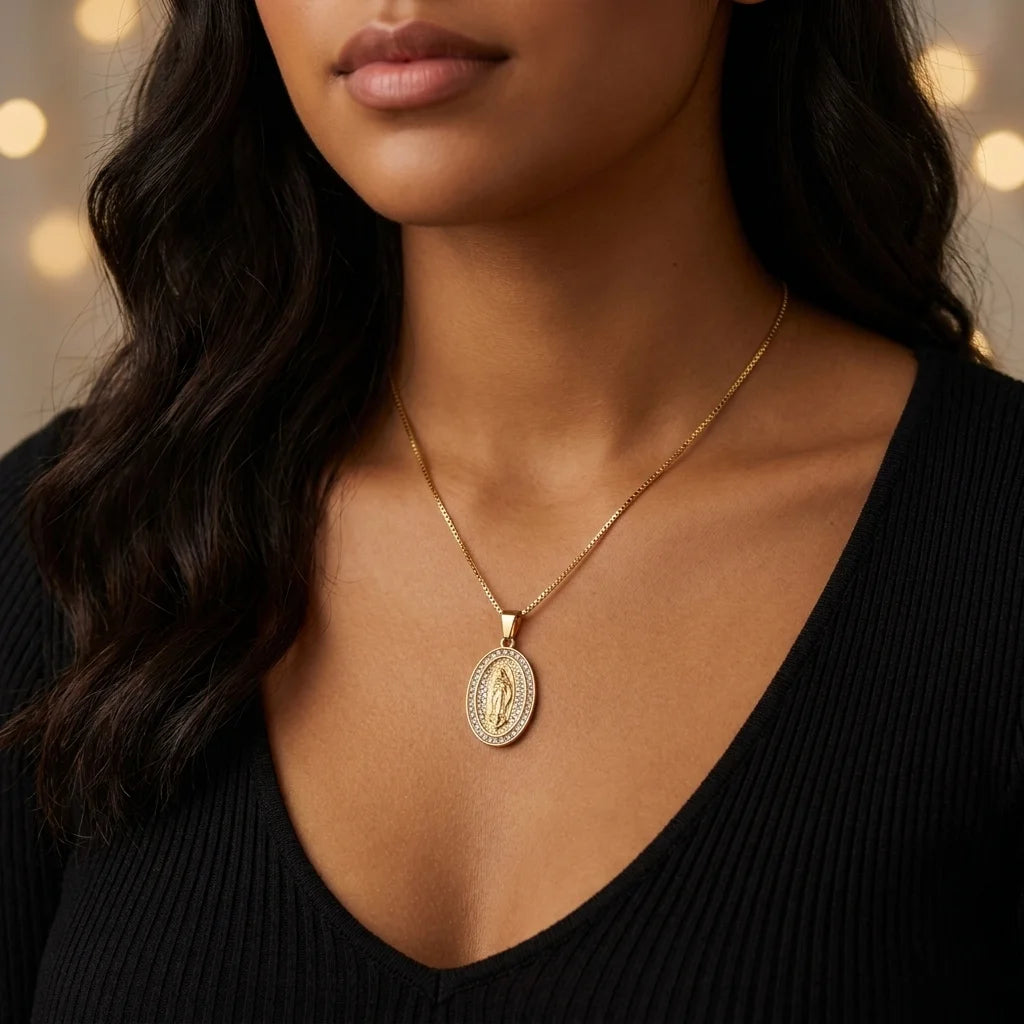 Cadena Mi Morenita · Virgen de Guadalupe · Oro 18K