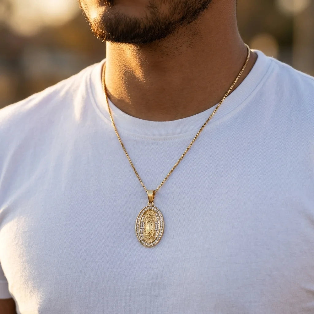 Cadena Mi Morenita · Virgen de Guadalupe · Oro 18K