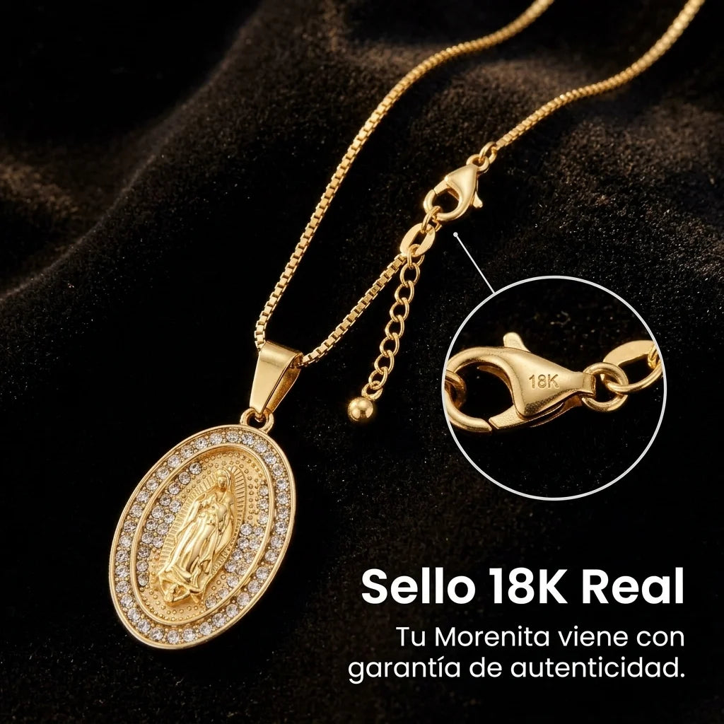 Cadena Mi Morenita · Virgen de Guadalupe · Oro 18K