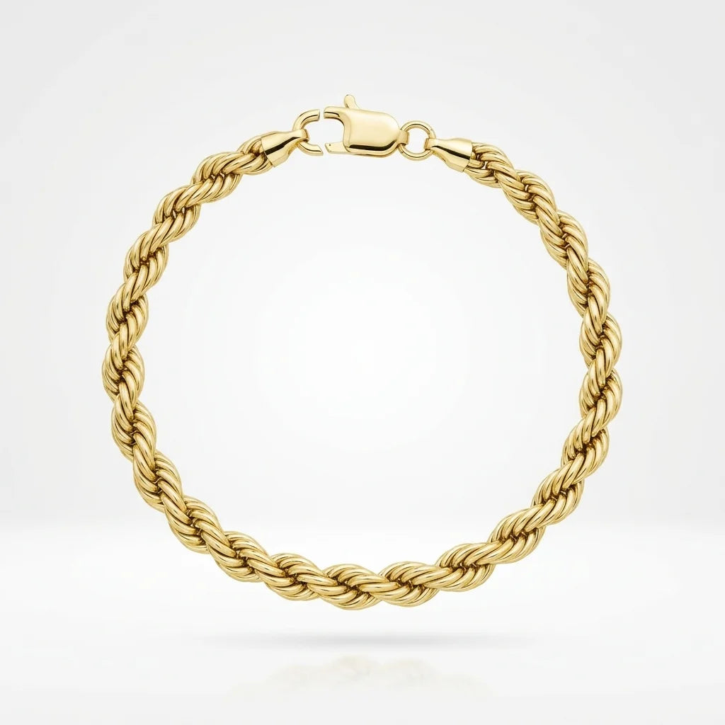 Brazalete Tejido Trenzado · Oro 18K