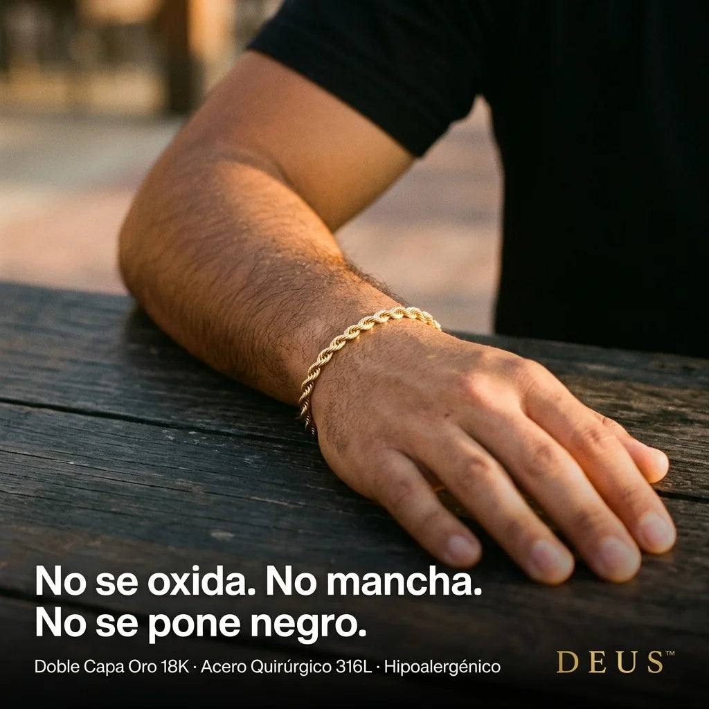 Brazalete Tejido Trenzado · Oro 18K