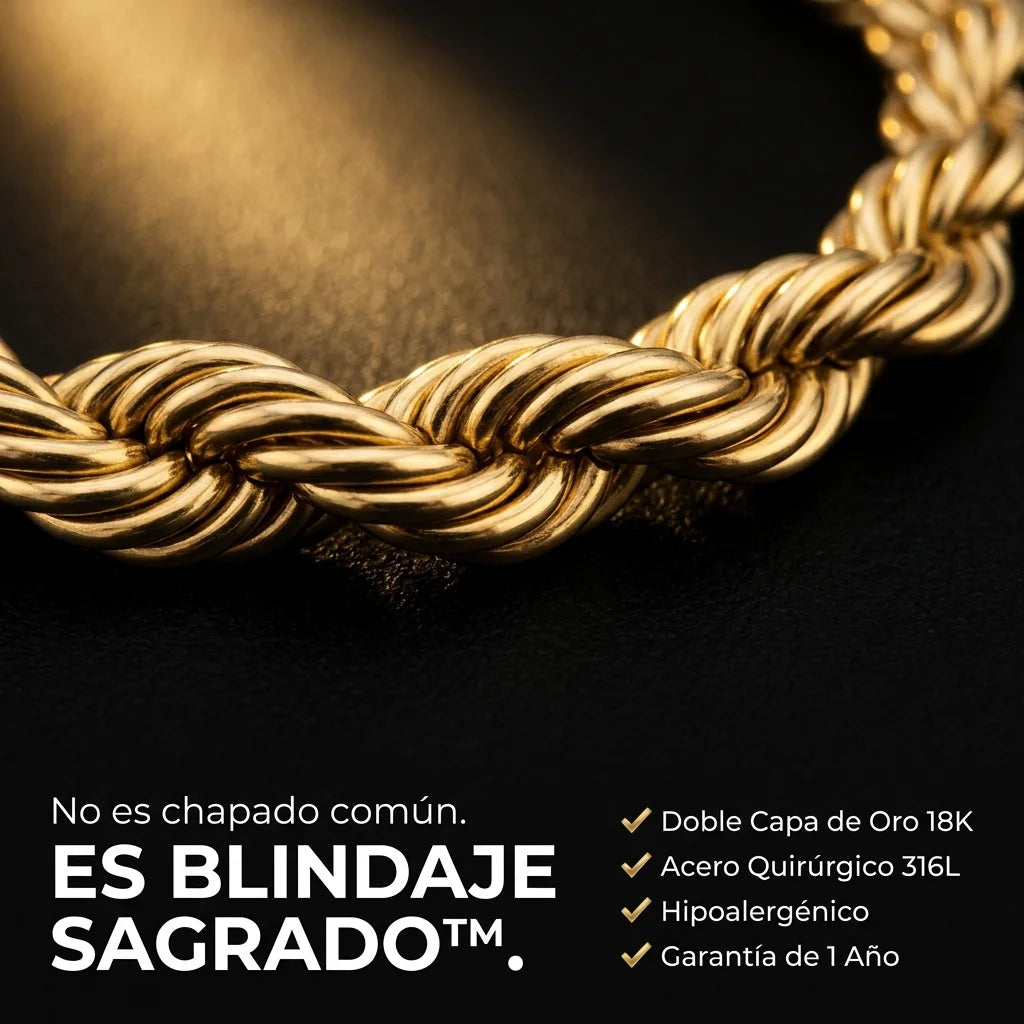Brazalete Tejido Trenzado · Oro 18K