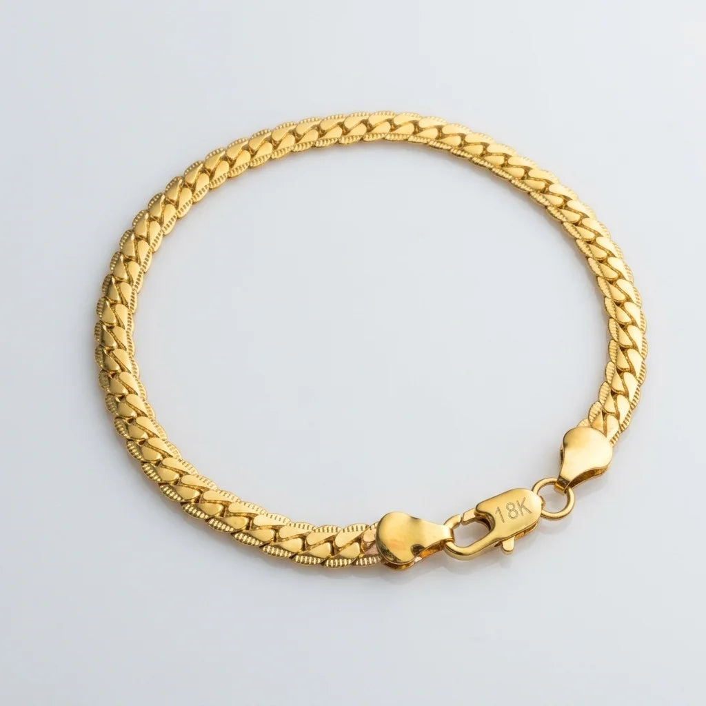 Brazalete Tejido Espiga · Oro 18K