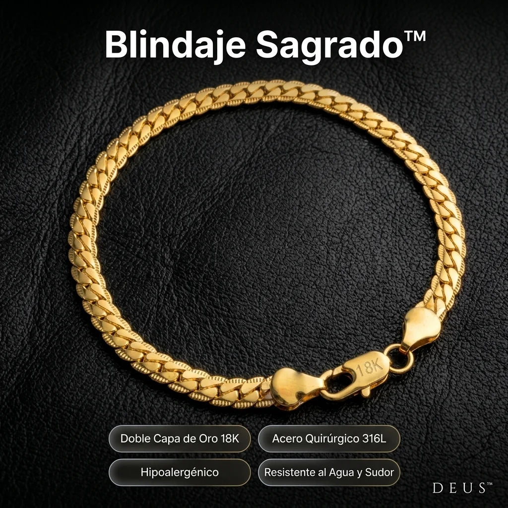 Brazalete Tejido Espiga · Oro 18K